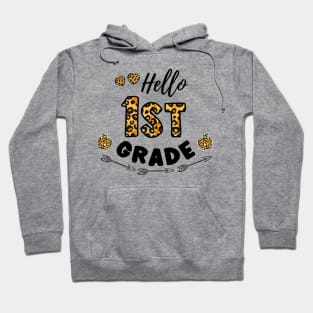 Hello 1st Grade Leopard Back To School Hoodie